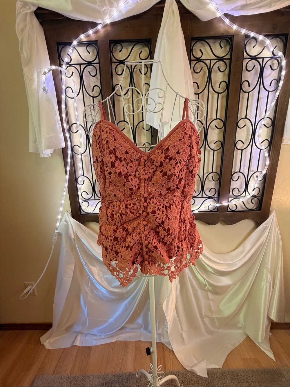 Abercrombie & Fitch Rust Crochet Lace Camisole